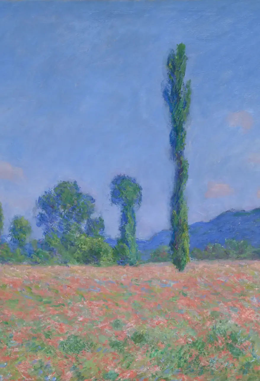 A painting of a poppy field